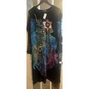 Khuda Baksh Lagenlook Art To Wear Whimsygoth Dark Fairy Purples Silk Beaded L